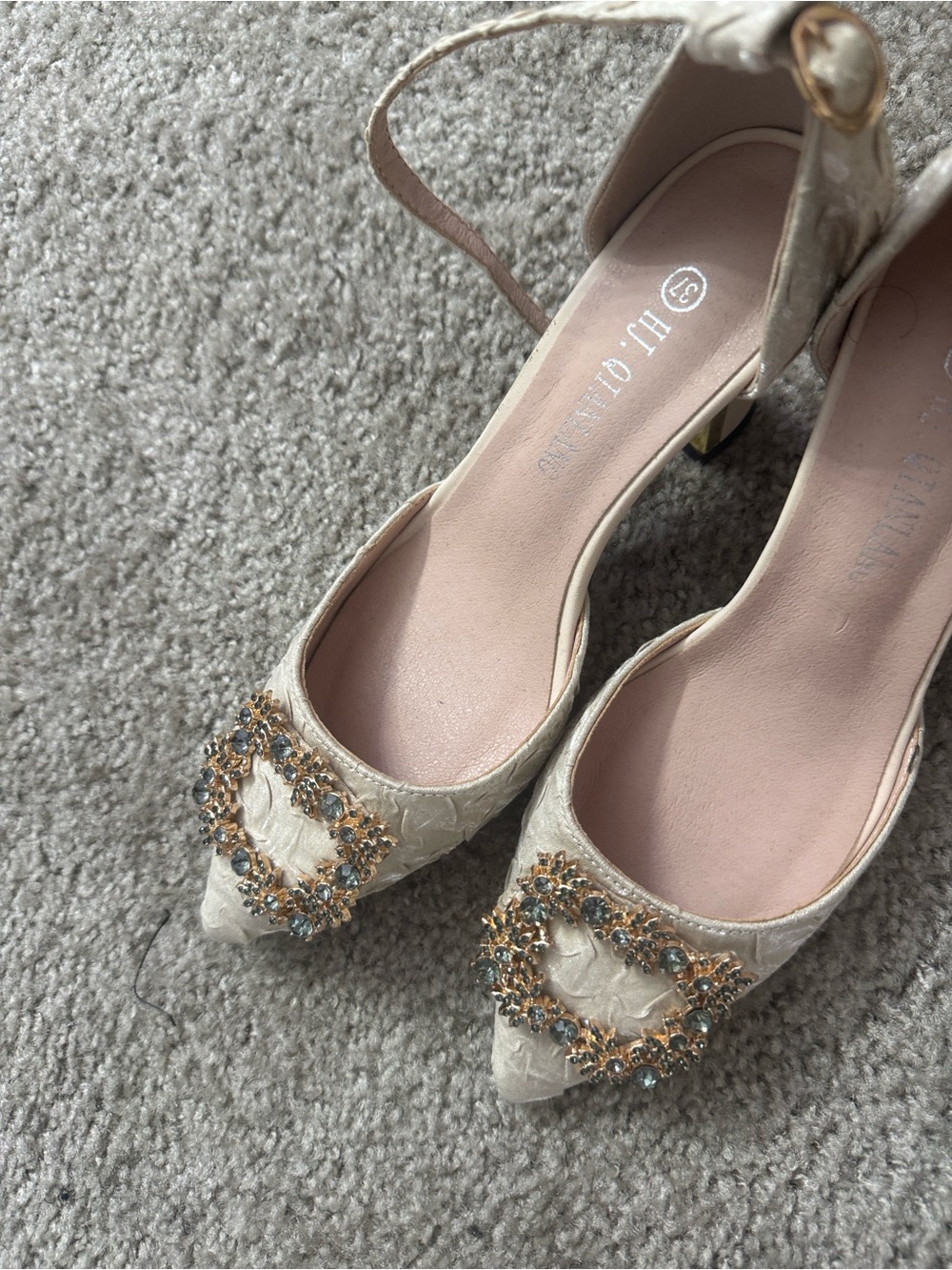 Target Ivory Embellished Slingback Heels